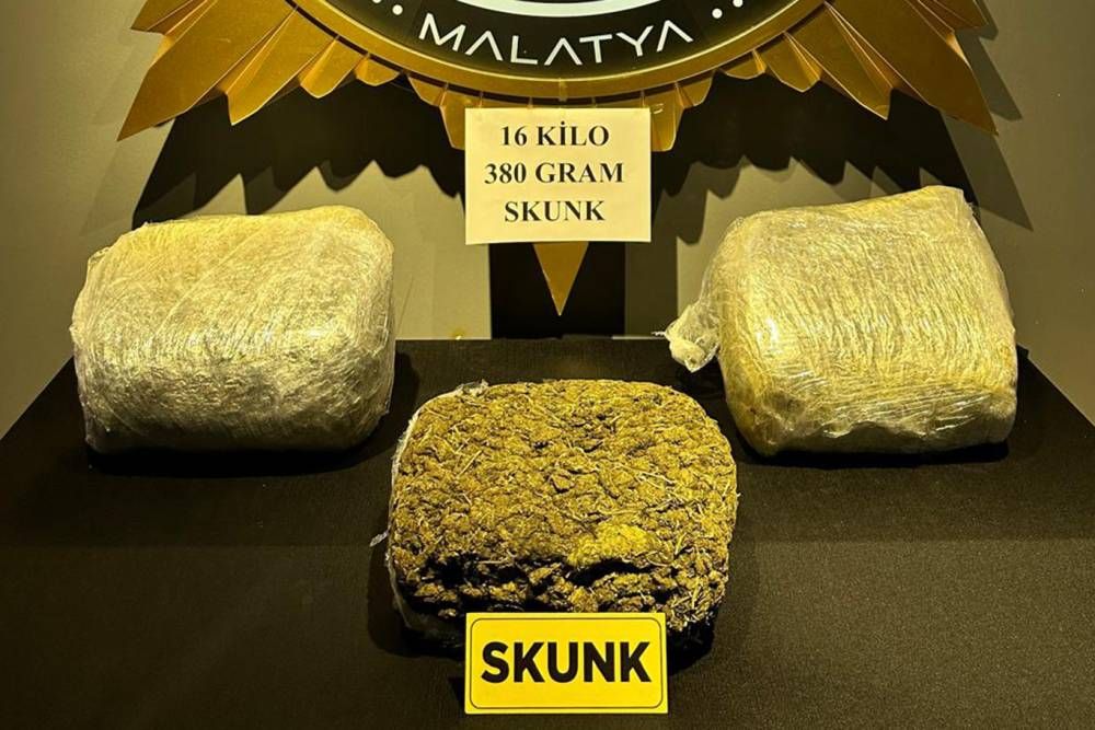 16 kilogram 380 gram skunk ele geçirildi: 3 tutuklama