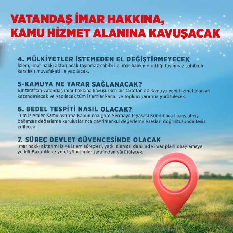 Vatandaş imar hakkına kavuşacak, kamu hizmet alanları artacak