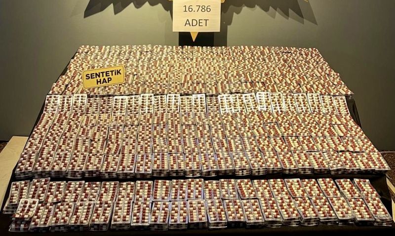 Malatya’da narkotik operasyonu: 16 bin 786 sentetik ecza hap ele geçirildi