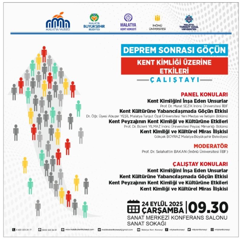 Malatya Kent Konseyi Deprem Nedeniyle Göçün Kent Kimliği Üzerine Etkilerini Tartışacak