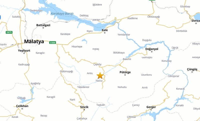 Malatya Pütürge’de 3.9 Şiddetinde Deprem