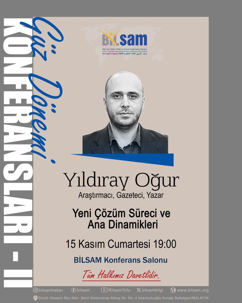 BİLSAM’da “Yeni Çözüm Süreci ve Ana Dinamikleri” Konferansı Düzenlenecek
