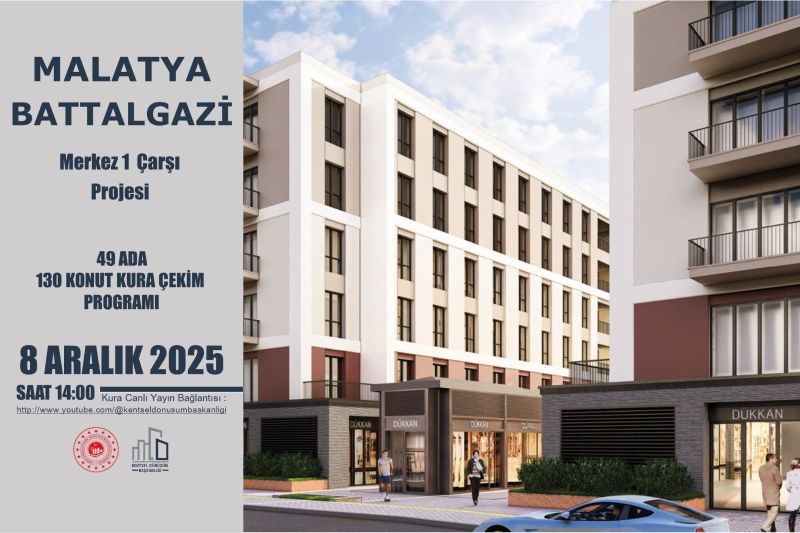 Çarşı Projesinde 130 Konutun Kurası Bugün Çekiliyor