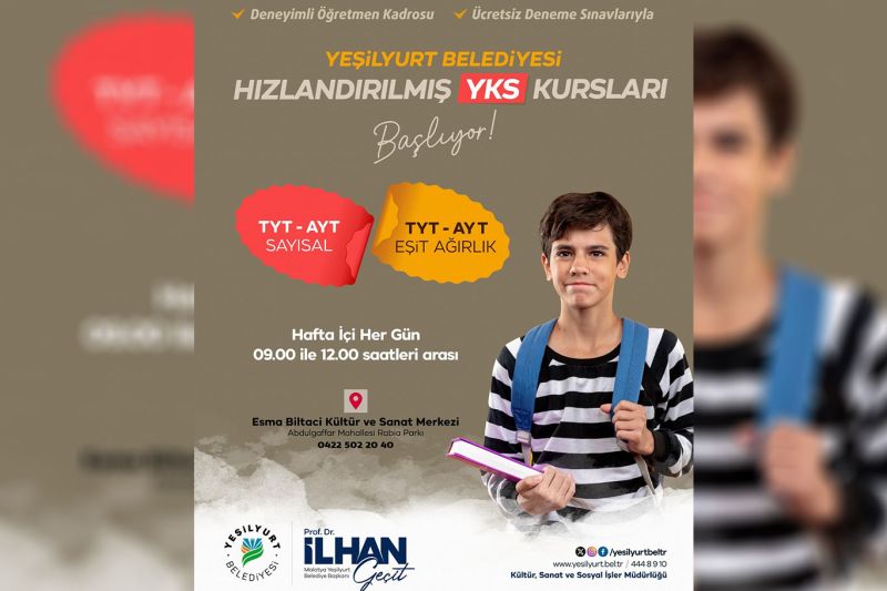 Yeşilyurt Belediyesi "Hızlandırılmış YKS Kursları" Başladı