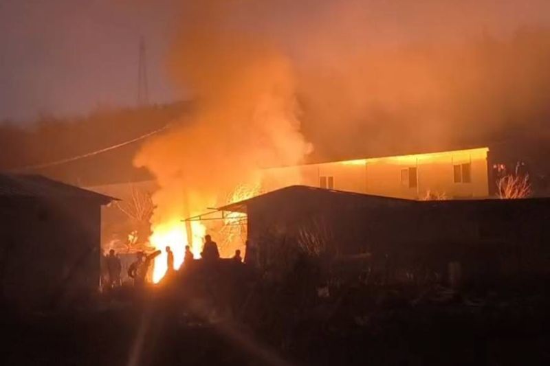 TOKİ Şantiyesinde Korkutan Yangın