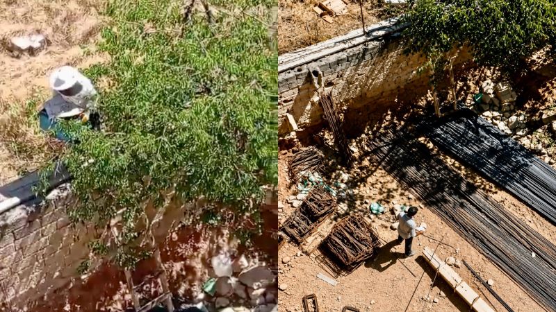 Battalgazi'de İnşaat Alanını Arı Sürüsü Bastı
