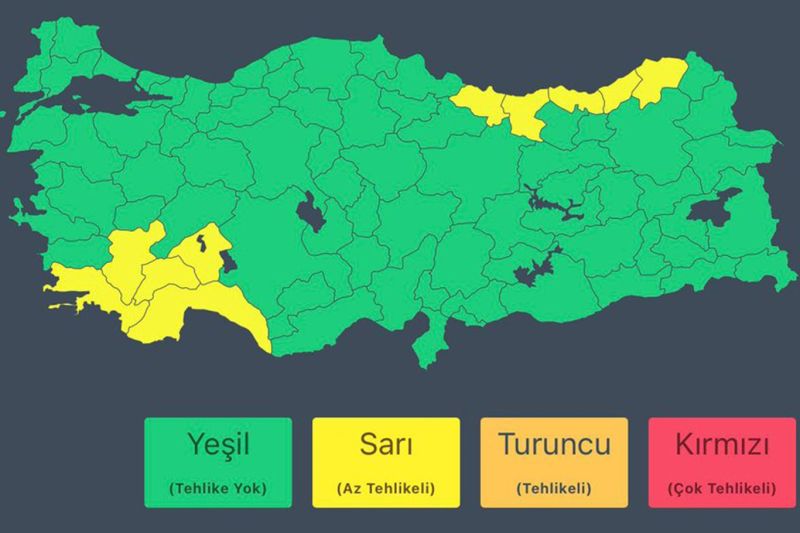 İçişleri Bakanlığından Kuvvetli Yağış Uyarısı