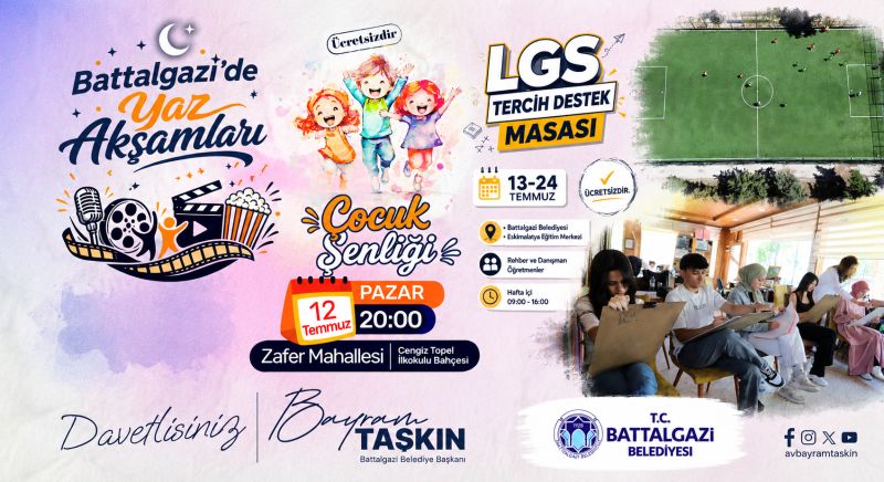 Battalgazi'de Her Yaşa Yönelik Yaz Etkinlikleri