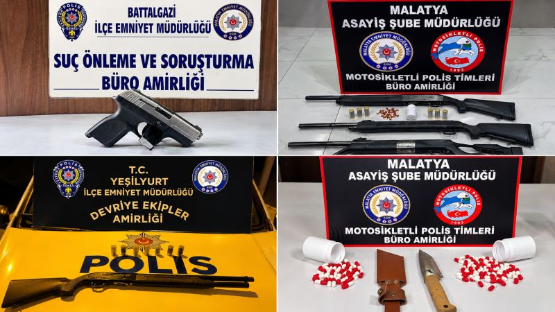 Malatya’da 5 Günlük Asayiş Bilançosu: 39 Aranan Şahıs Yakalandı