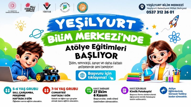 Yeşilyurt Bilim Merkezi’nde Yeni Dönem Kayıtları Başladı