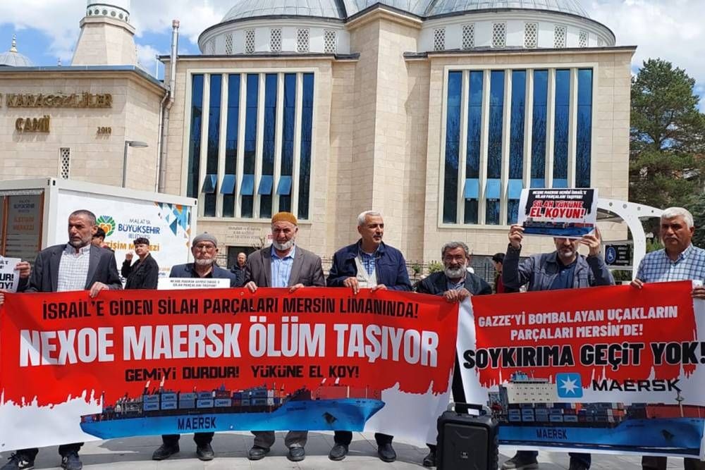 Malatya'dan çağrı: Mersin Limanı'na gelecek Maersk Gemisi'ni engelleyin!