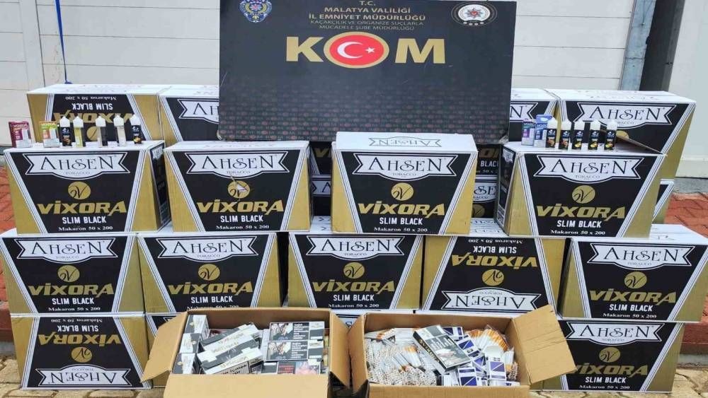 Malatya’da 300 bin adet sahte bandrollü makaron ele geçirildi