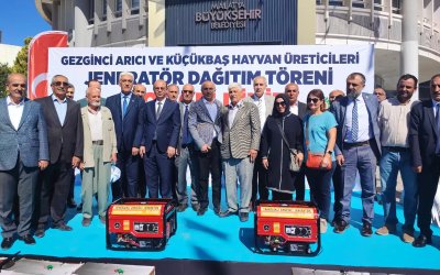 Malatya'da arı ve küçükbaş hayvan üreticilerine jeneratör ile sıvat desteği