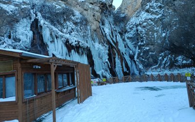 Günpınar Şelalesi Eksi 20’de Dondu, Dev Buz Sarkıtları Hayran Bıraktı
