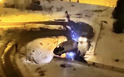 Kernek Mahallesi’nde vinçle kurtarma sırasında halat koptu