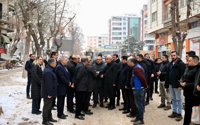 Vali Yavuz ve Başkanlar Fuzuli Caddesi’ndeki Çalışmaları Yerinde İnceledi
