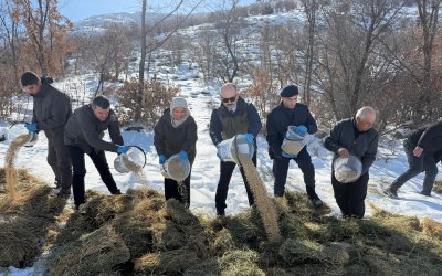 Doğanşehir'de Yaban Hayvanları İçin Doğaya Yem Bırakıldı