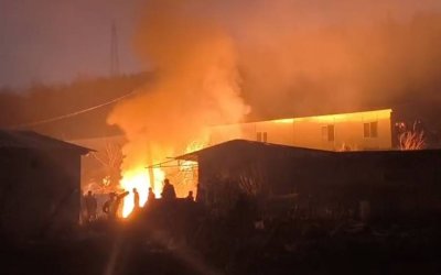 TOKİ Şantiyesinde Korkutan Yangın