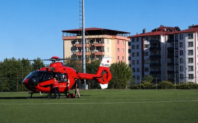 7 Aylık Bebek İçin Zamanla Yarış: Helikopter Ambulans Havalandı
