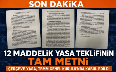 Resmî Taslak: Millî Dayanışma ve Toplumsal Bütünleşme Kanun Teklifi Tam Metin